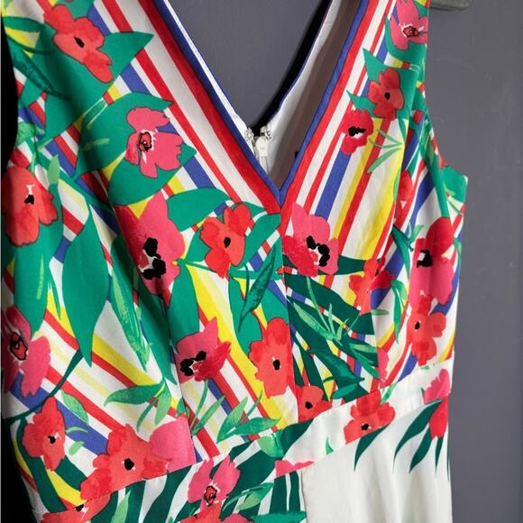 Vince Camuto Pink and Green Floral Sleeveless Maxi Dress Size 4 - Picture 4 of 9